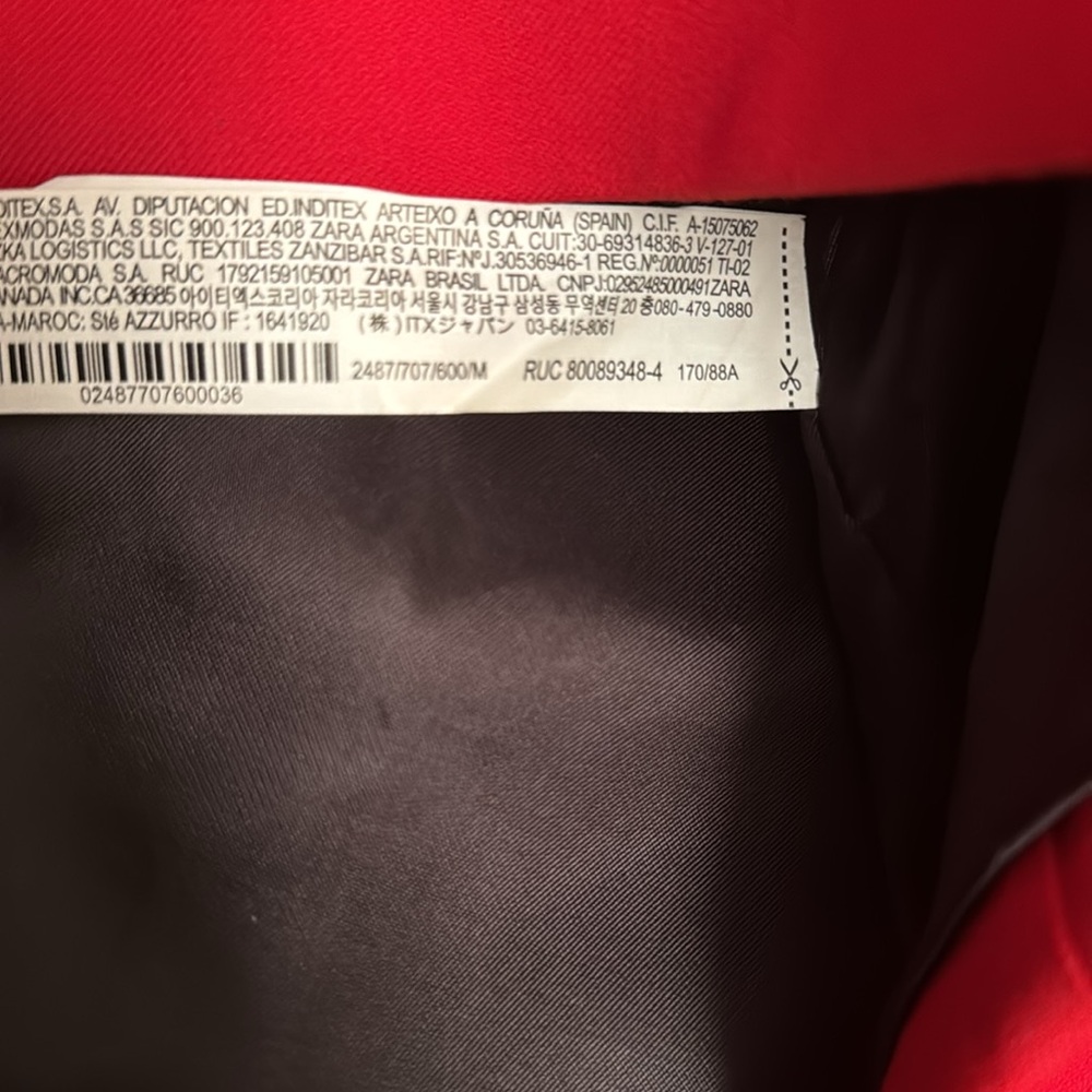 ZARA VOLUMINOUS SHORT DRESS RED 2487/707 NWOT - Picture 9 of 10
